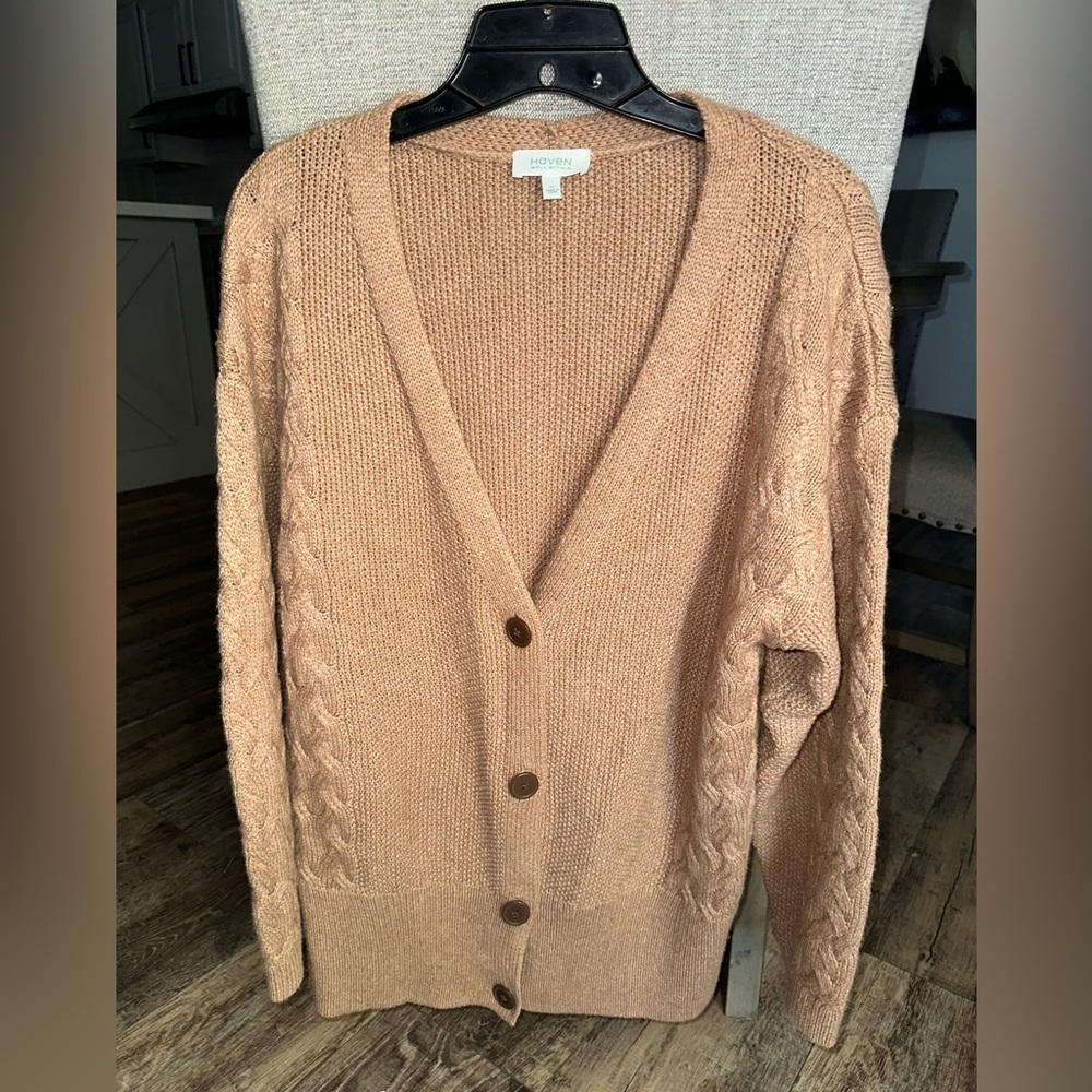 Haven Tan Cable Knit Cardigan